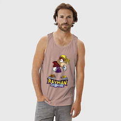Майка мужская хлопок Rayman - legends, цвет: пыльно-розовый — фото 2