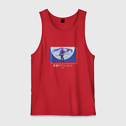 Майка мужская хлопок Фрирен и луна, цвет: красный