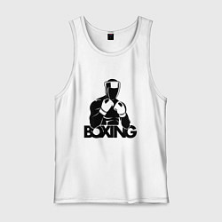 Майка мужская хлопок Boxing art, цвет: белый