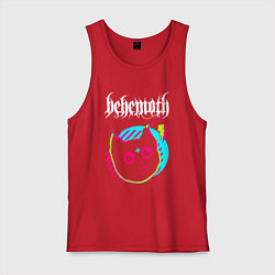 Майка мужская хлопок Behemoth rock star cat, цвет: красный