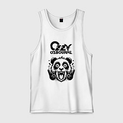 Майка мужская хлопок Ozzy Osbourne - rock panda, цвет: белый