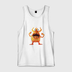 Майка мужская хлопок Милый монстр, цвет: белый