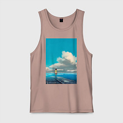 Майка мужская хлопок Тихиро Огино, цвет: пыльно-розовый