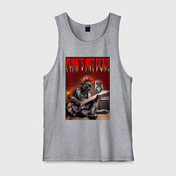 Майка мужская хлопок Котяра гитарист - панк не умер, цвет: меланж