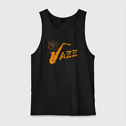 Майка мужская хлопок Jazz sax, цвет: черный