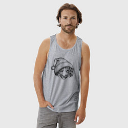 Майка мужская хлопок Новогодний тигренок, цвет: меланж — фото 2