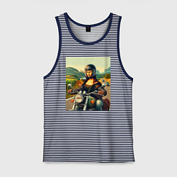 Мужская майка Mona Lisa on a motorcycle - ai art