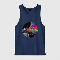 Мужская майка Космонавт с разноцветными брызгами