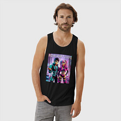 Майка мужская хлопок Barbie and Ken Voxel ai art Minecraft 2099, цвет: черный — фото 2