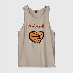 Майка мужская хлопок Basket lover, цвет: миндальный