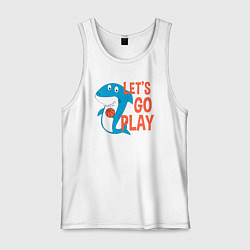Майка мужская хлопок Давай играть в баскетбол, цвет: белый