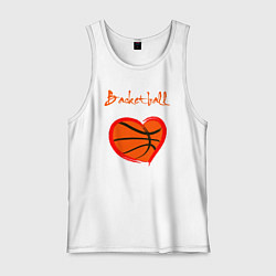 Майка мужская хлопок Basket love, цвет: белый