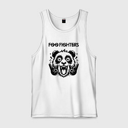 Майка мужская хлопок Foo Fighters - rock panda, цвет: белый
