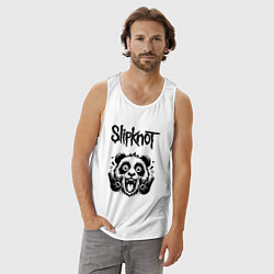 Майка мужская хлопок Slipknot - rock panda, цвет: белый — фото 2