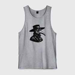 Майка мужская хлопок Человек в маске чумного доктора, цвет: меланж