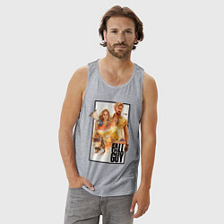 Майка мужская хлопок Каскадеры Райан Гослинг и Эмили Блант, цвет: меланж — фото 2