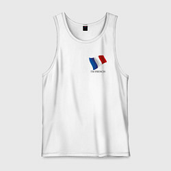 Майка мужская хлопок Im French - motto, цвет: белый