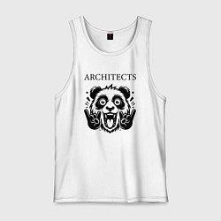 Майка мужская хлопок Architects - rock panda, цвет: белый