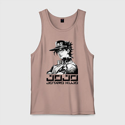 Майка мужская хлопок Jotaro Kujo - jojo ai art, цвет: пыльно-розовый
