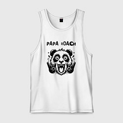 Майка мужская хлопок Papa Roach - rock panda, цвет: белый