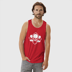 Майка мужская хлопок Skater death, цвет: красный — фото 2