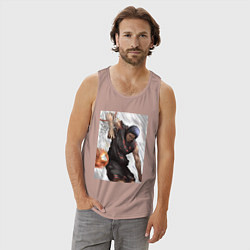 Майка мужская хлопок Баскетбол Куроко Дайки Аоминэ, цвет: пыльно-розовый — фото 2