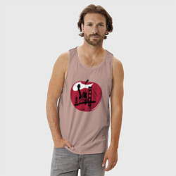 Майка мужская хлопок Яблоко Нью-Йорка, цвет: пыльно-розовый — фото 2