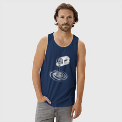 Майка мужская хлопок Космический миксер, цвет: тёмно-синий — фото 2