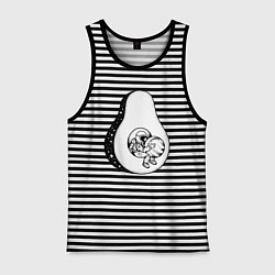 Майка мужская хлопок Космонавт и авокадо, цвет: черная тельняшка