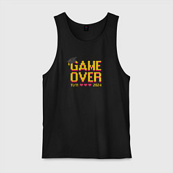 Майка мужская хлопок 2024 game over, цвет: черный