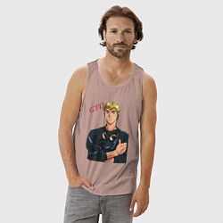 Майка мужская хлопок Эйкити Онидзука учитель, цвет: пыльно-розовый — фото 2