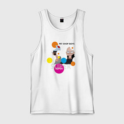 Майка мужская хлопок Pet Shop Boys - Super, цвет: белый