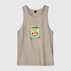 Майка мужская хлопок Бутерброд веселый, цвет: миндальный