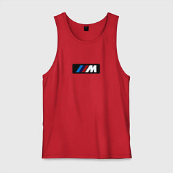 Майка мужская хлопок BMW logo sport steel, цвет: красный