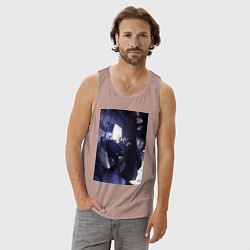 Майка мужская хлопок Магическая битва Сатору Годзё Сугуру Гэто, цвет: пыльно-розовый — фото 2