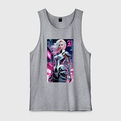 Майка мужская хлопок Pretty Barbie blond - cyberpunk ai art, цвет: меланж