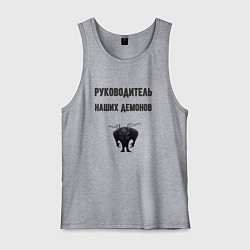 Майка мужская хлопок Руководитель наших демонов, цвет: меланж