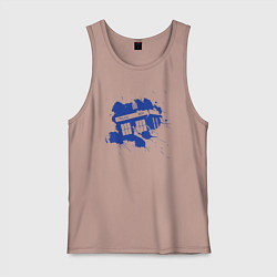 Майка мужская хлопок Tardis blue, цвет: пыльно-розовый