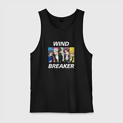 Майка мужская хлопок Wind Breaker, цвет: черный