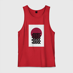 Майка мужская хлопок Закатное солнце, цвет: красный