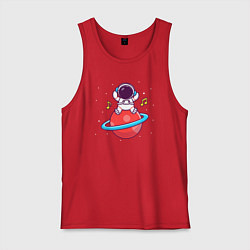 Майка мужская хлопок Музыка на Сатурне, цвет: красный