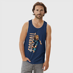 Майка мужская хлопок Львиный футбол, цвет: тёмно-синий — фото 2