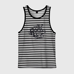 Майка мужская хлопок Стиль рок-н-ролл, цвет: черная тельняшка