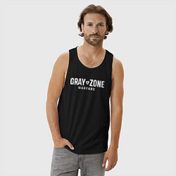 Майка мужская хлопок Gray zone warfare logo, цвет: черный — фото 2