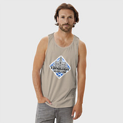 Майка мужская хлопок Эдинбург - Шотландия, цвет: миндальный — фото 2