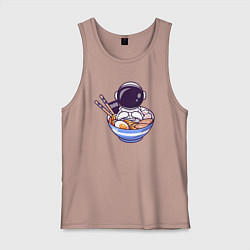 Майка мужская хлопок Ramen spaceman, цвет: пыльно-розовый