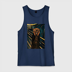 Майка мужская хлопок Бобер курва крик, цвет: тёмно-синий