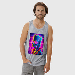 Майка мужская хлопок Биоробот Барт - неоновое свечение, цвет: меланж — фото 2