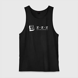 Майка мужская хлопок Zenless zone zero логотип, цвет: черный