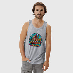 Майка мужская хлопок Город Казань, цвет: меланж — фото 2